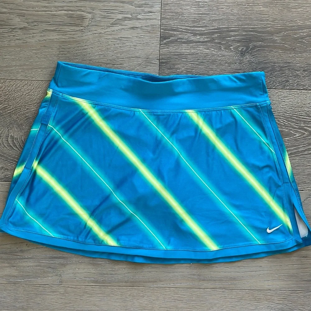 Nike Dri-Fit Turquoise w/Neon Stripes Athletic Tennis Skort-M Top Sold Separate - Picture 1 of 7